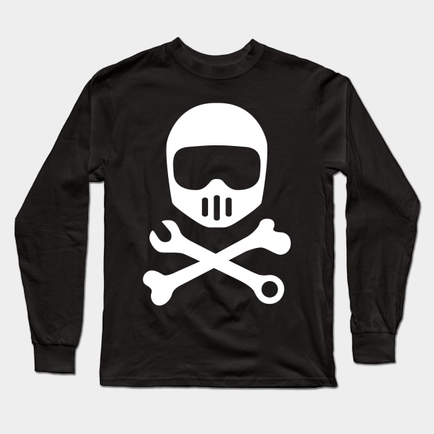 Helmet Bones N Tools (white) Long Sleeve T-Shirt by GetThatCar